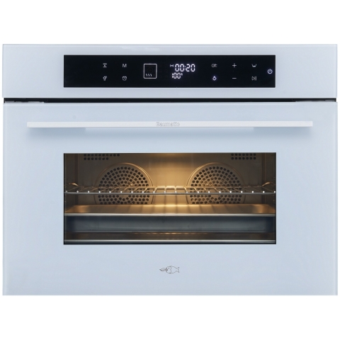 Baumatic BCS496WGL 45厘米 56公升 白之戀人系列 嵌入式蒸焗爐 (全港首創 雙風扇設計) 可上下獨自調溫度